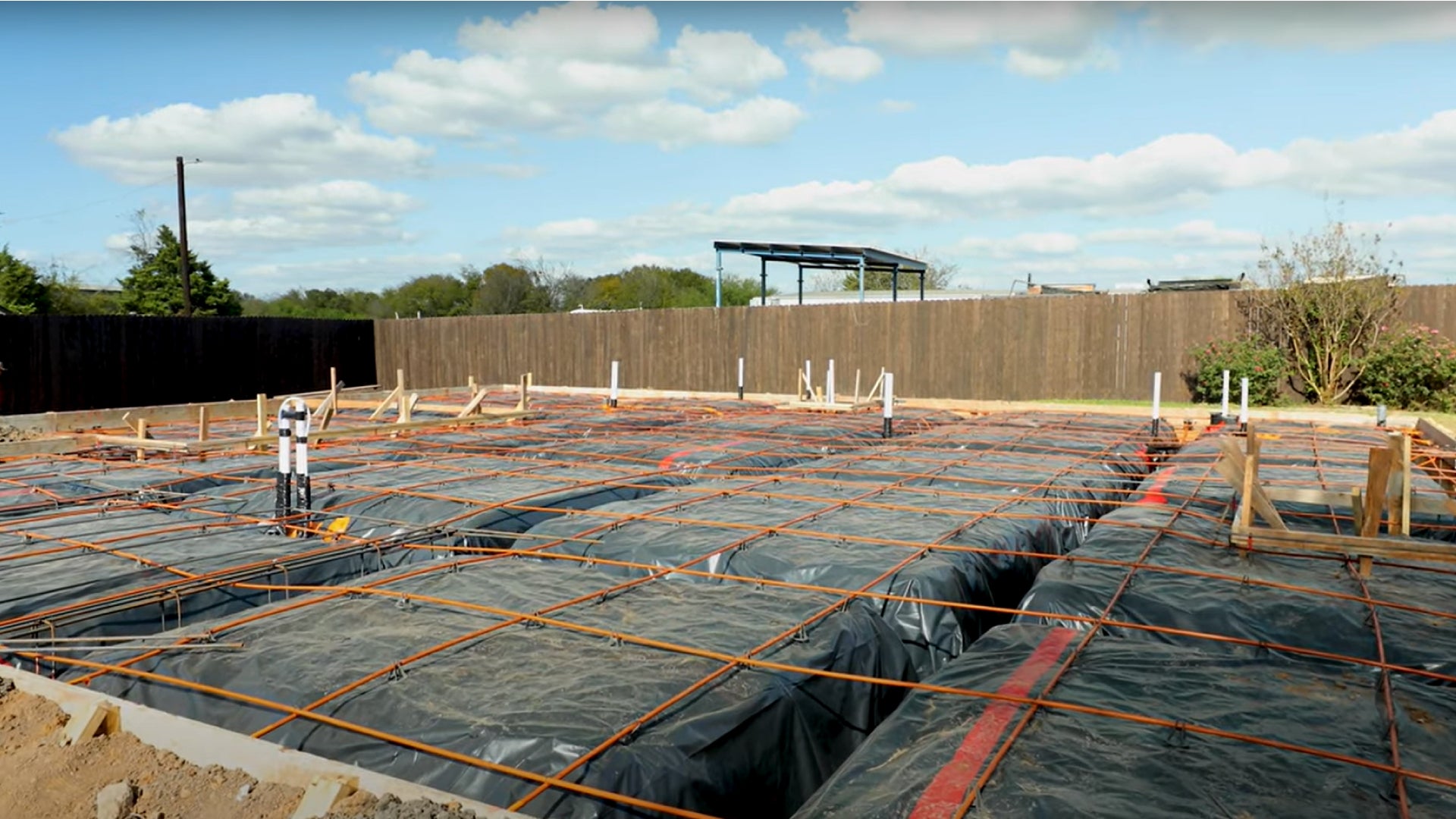 Site preparation before reinforced concrete placement
